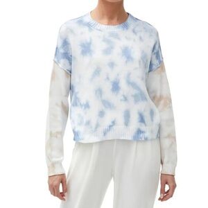 Michael Stars Sky Boxy Tie Dye Sweater Aura Combo Cotton Medium Dropped Shoulder